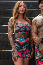 Cross Back Sports Bra | Tropical Assassin