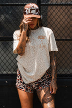 Lift Heavy. Pray Hard. Cream Leopard - Tee