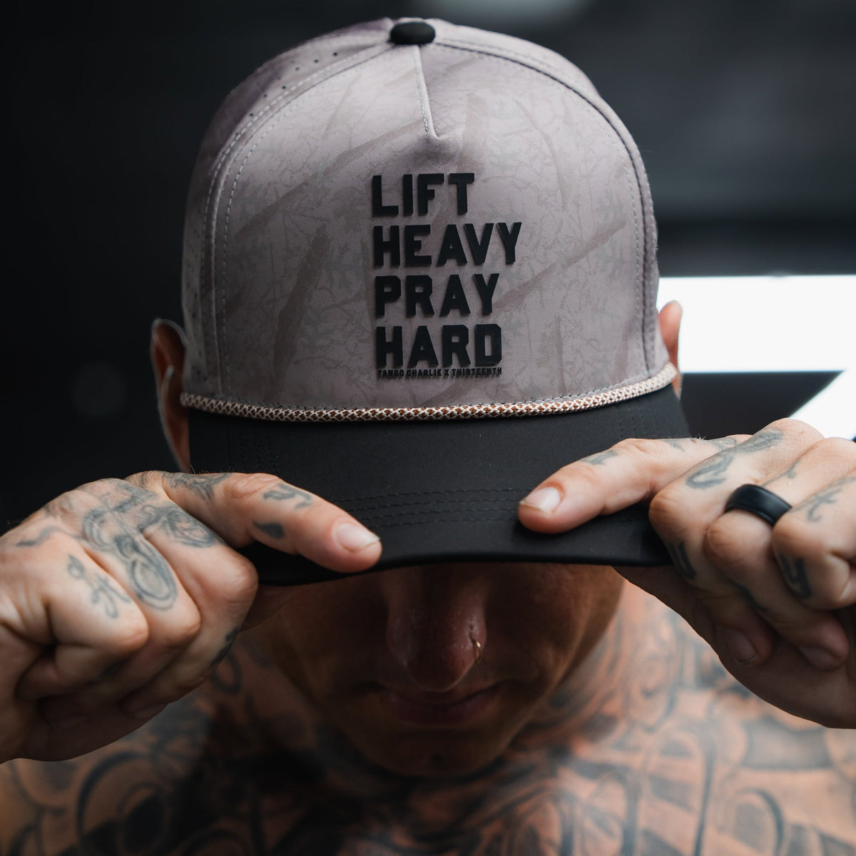 Lift Heavy. Pray Hard. Deadwood Camo Hydro - Snapback Hat