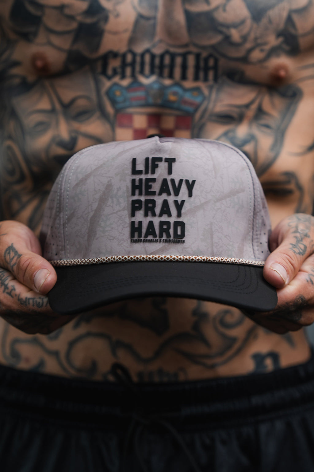 Lift Heavy. Pray Hard. Deadwood Camo Hydro - Snapback Hat