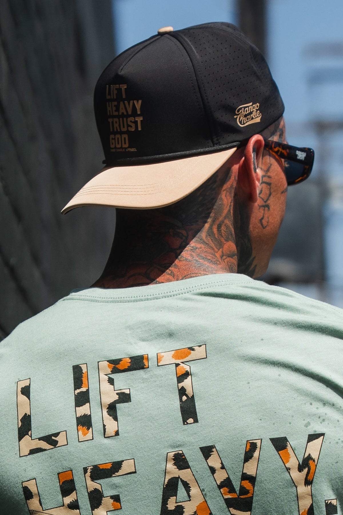 Lift Heavy. Trust God. Hydro - Black Snapback Hat