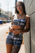 Y-Back Sports Bra | Pew Pew Paisley