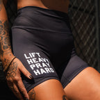Women's High-Waisted Seamless Front Compression Training Shorts | Lift Heavy. Pray Hard.