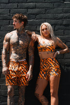 Women's High-Waisted Seamless Front Compression Training Shorts | Tiger Snipe