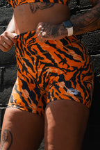 Women's High-Waisted Seamless Front Compression Training Shorts | Tiger Snipe