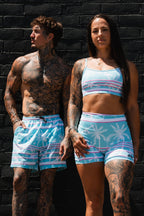 Women's High-Waisted Seamless Front Compression Training Shorts | Miami Vice Mayhem