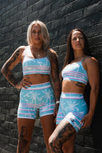 Women's High-Waisted Seamless Front Compression Training Shorts | Miami Vice Mayhem