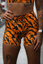 Women's High-Waisted Seamless Front Compression Training Shorts | Tiger Snipe