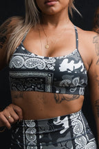 Y-Back Sports Bra | Pew Pew Paisley