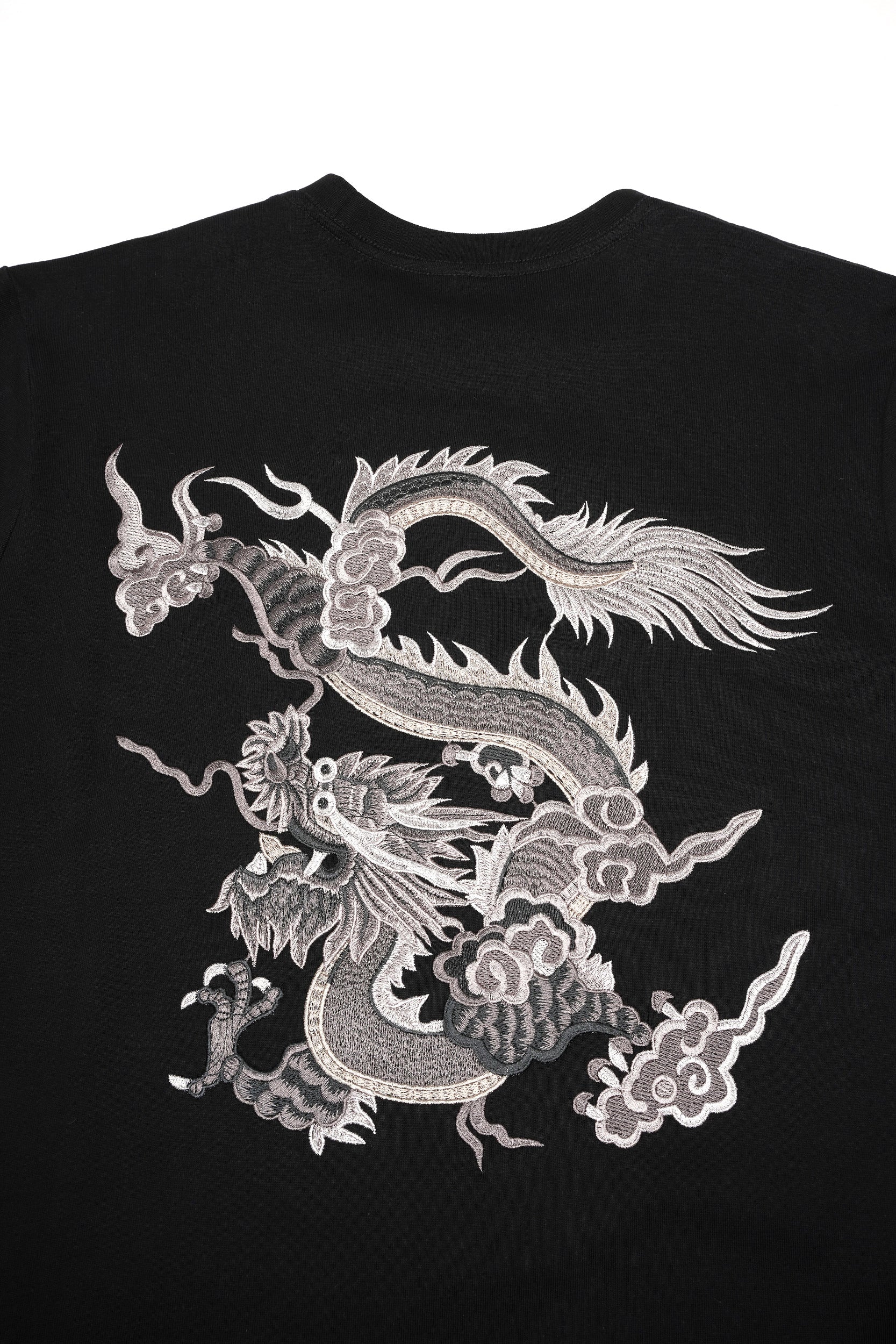 ET521 Grey Dragon Embroidered Tee