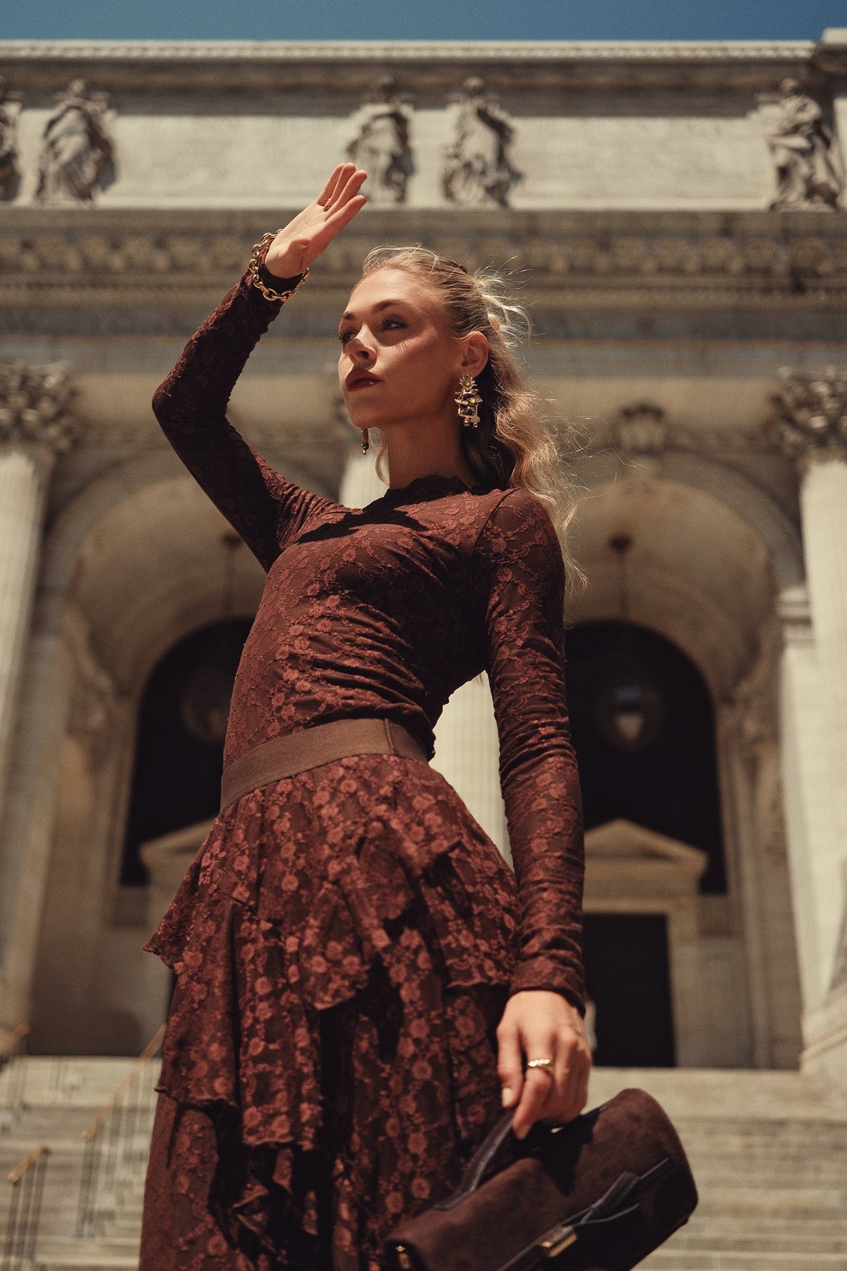 Alison Lace Skirt- Chocolate