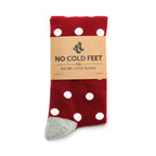 Burgundy with White Polka Dot Socks