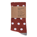 Burnt Orange with White Polka Dot Socks