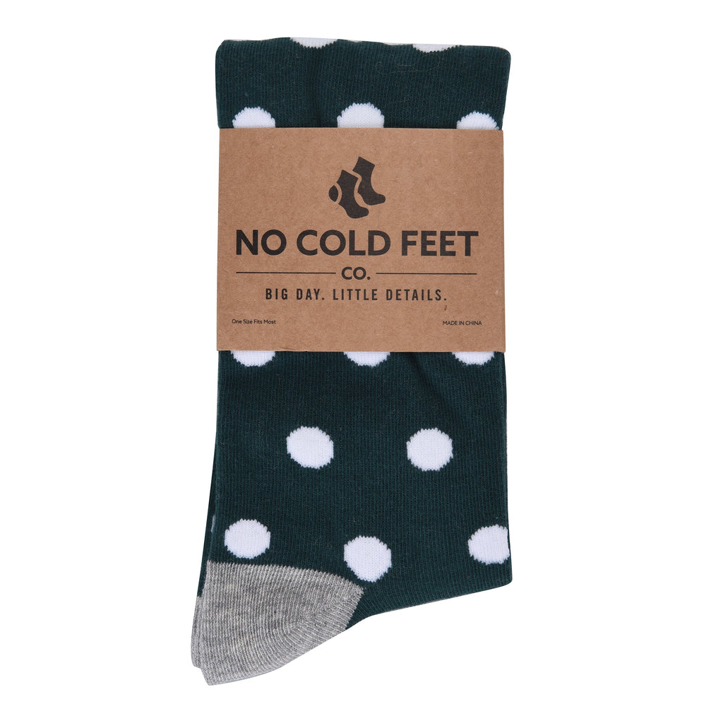 Emerald Green with White Polka Dot Socks