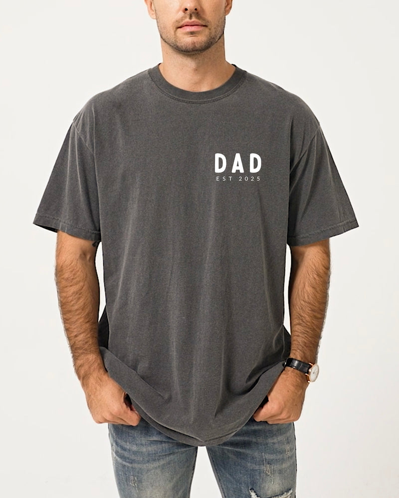 Dad Personalized est year Comfort Colors T Shirt (cali left chest)