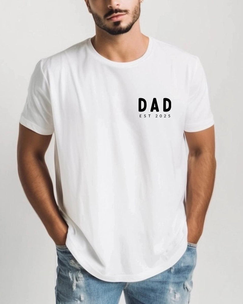 Dad Personalized est year Comfort Colors T Shirt (cali left chest)
