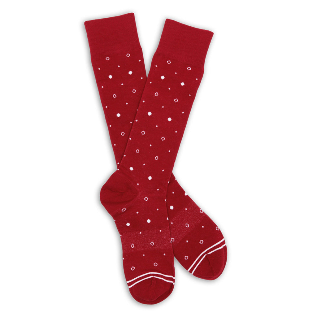 Crimson Mixed Dots Dress Socks