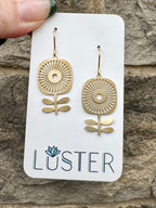 Brass Mod Flower Earrings