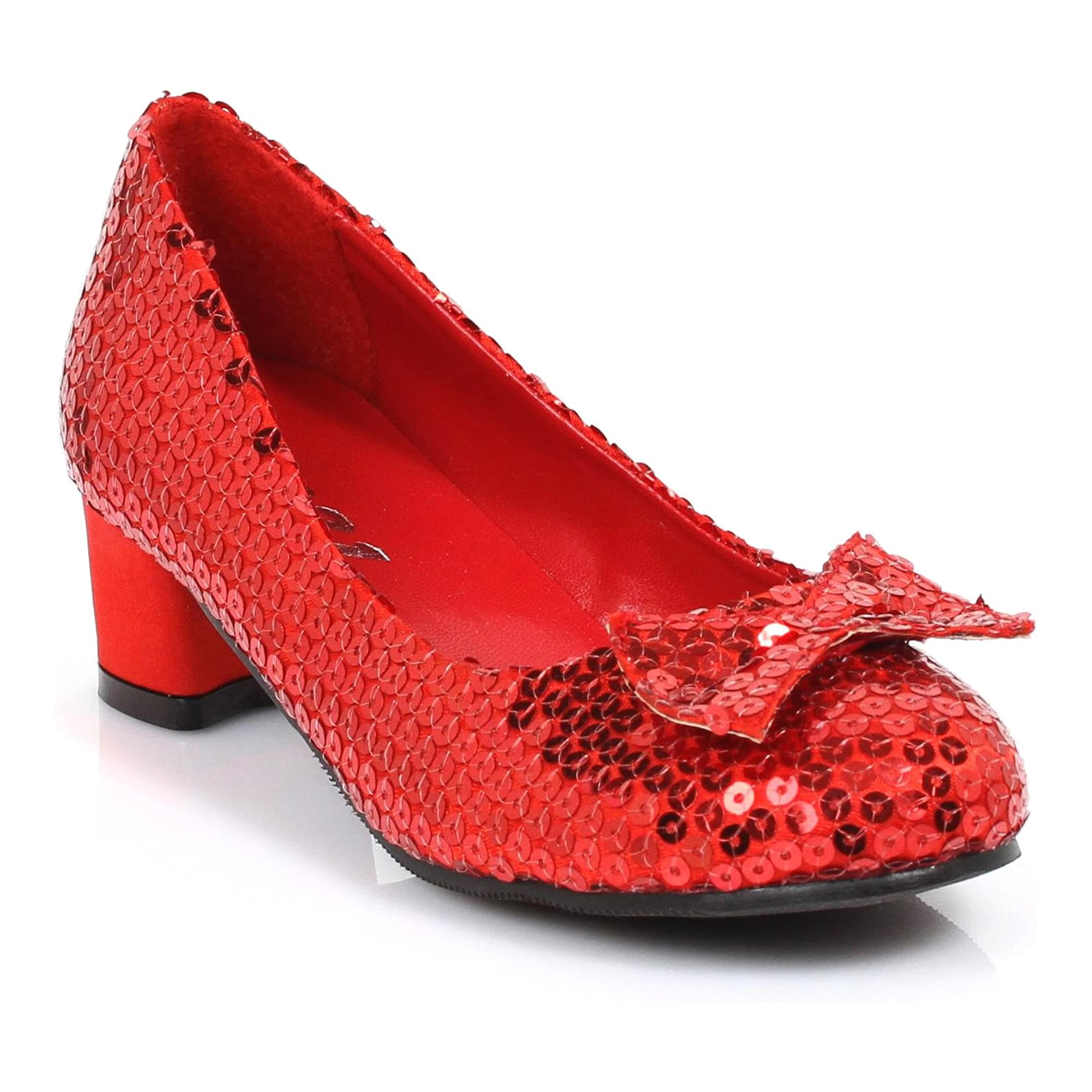 1 Inch Heel Sequined Red costume Slipper Shoe  child X-Large