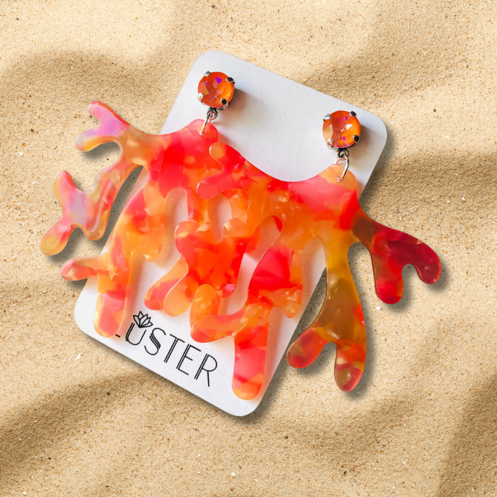 Coral Statement Earrings