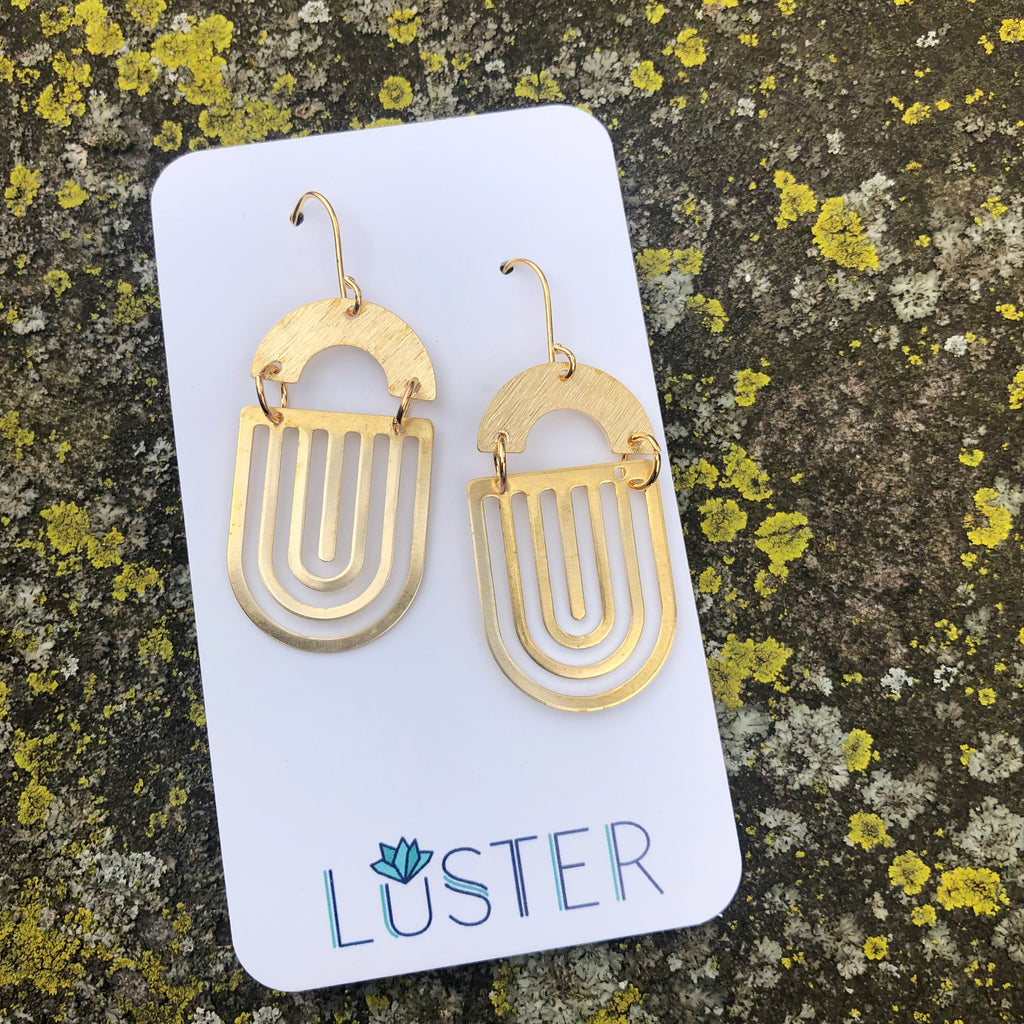Art Deco Brass Dangles