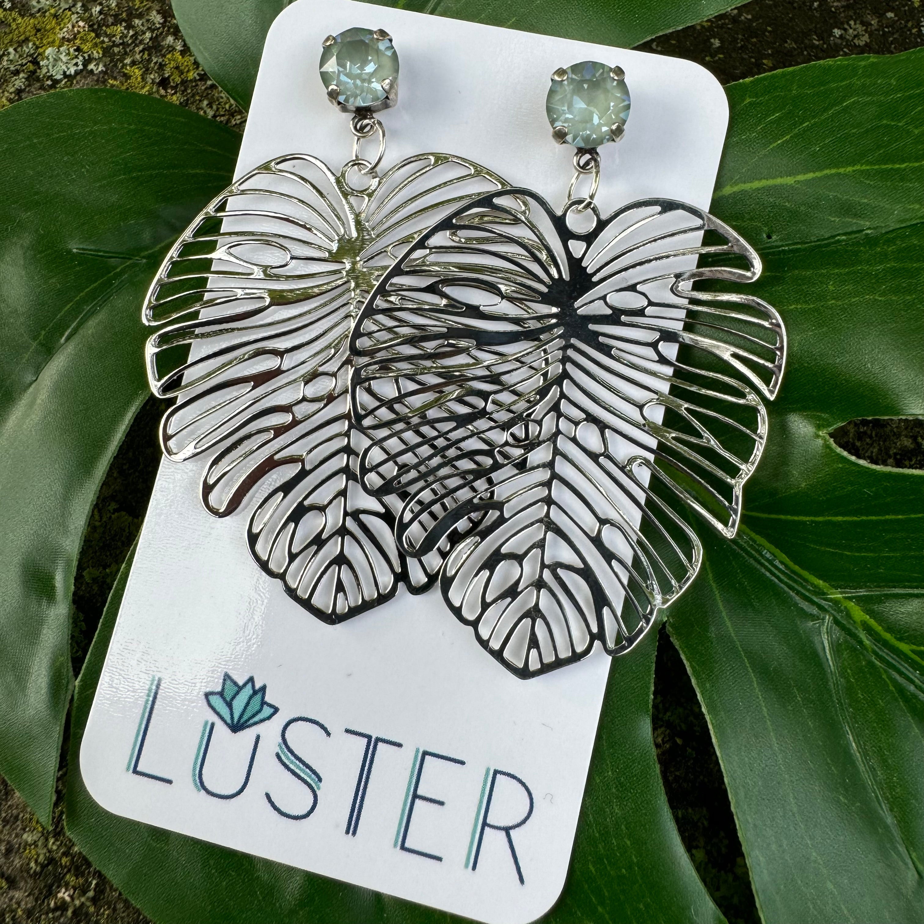 Monstera Leaf Lightweight Statement Earrings