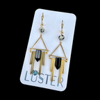 Art Deco Brass + Goldstone Statement Earrings