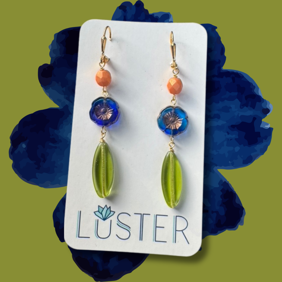 Czech Glass Flower Drops