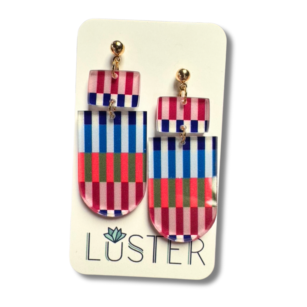 Fun Stripe Statement Earrings
