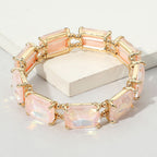 Cushion Rectangle Stone Stretch Evening Bracelet