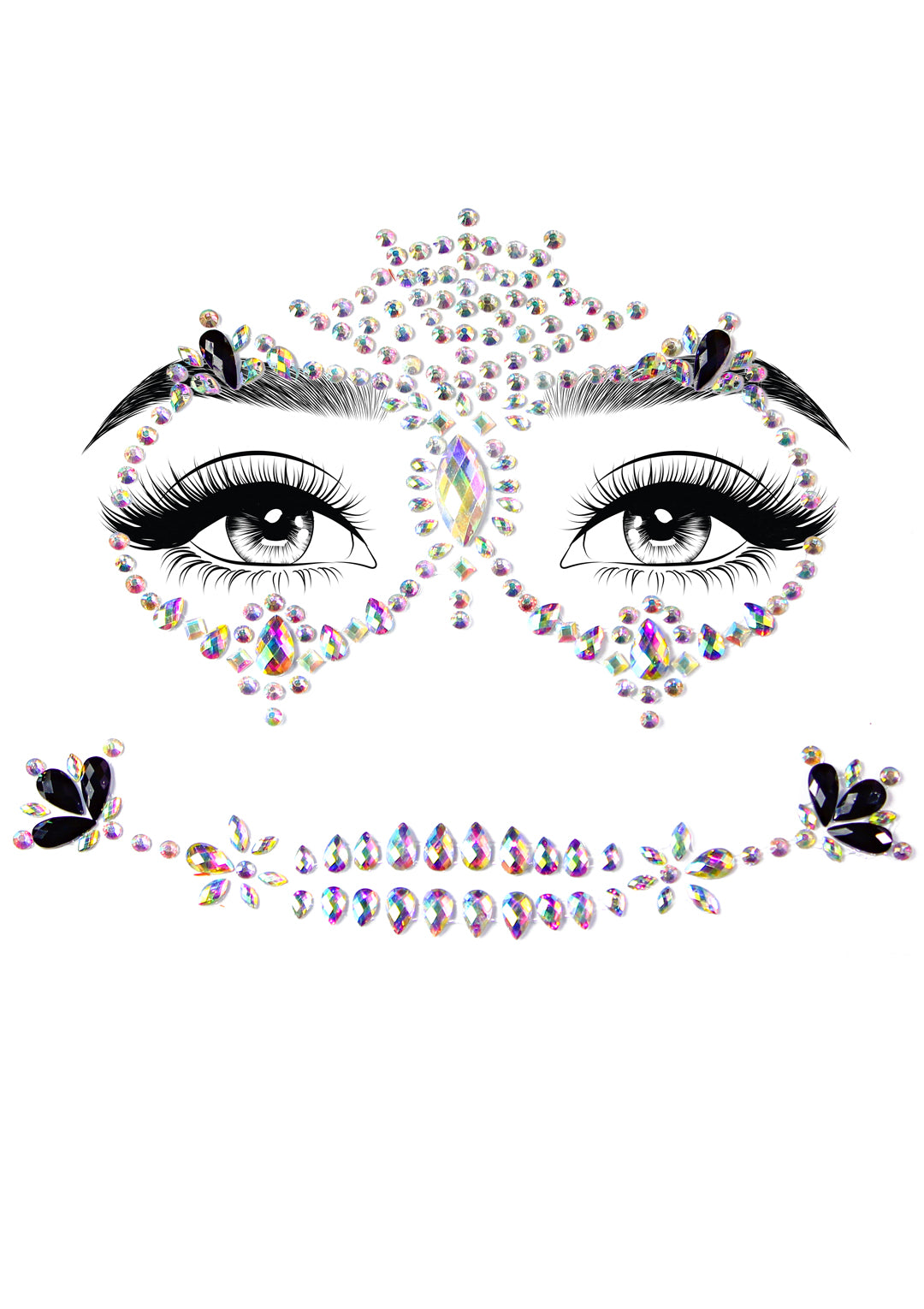 Leg Avenue Calavera adhesive face jewels Multicolor Color