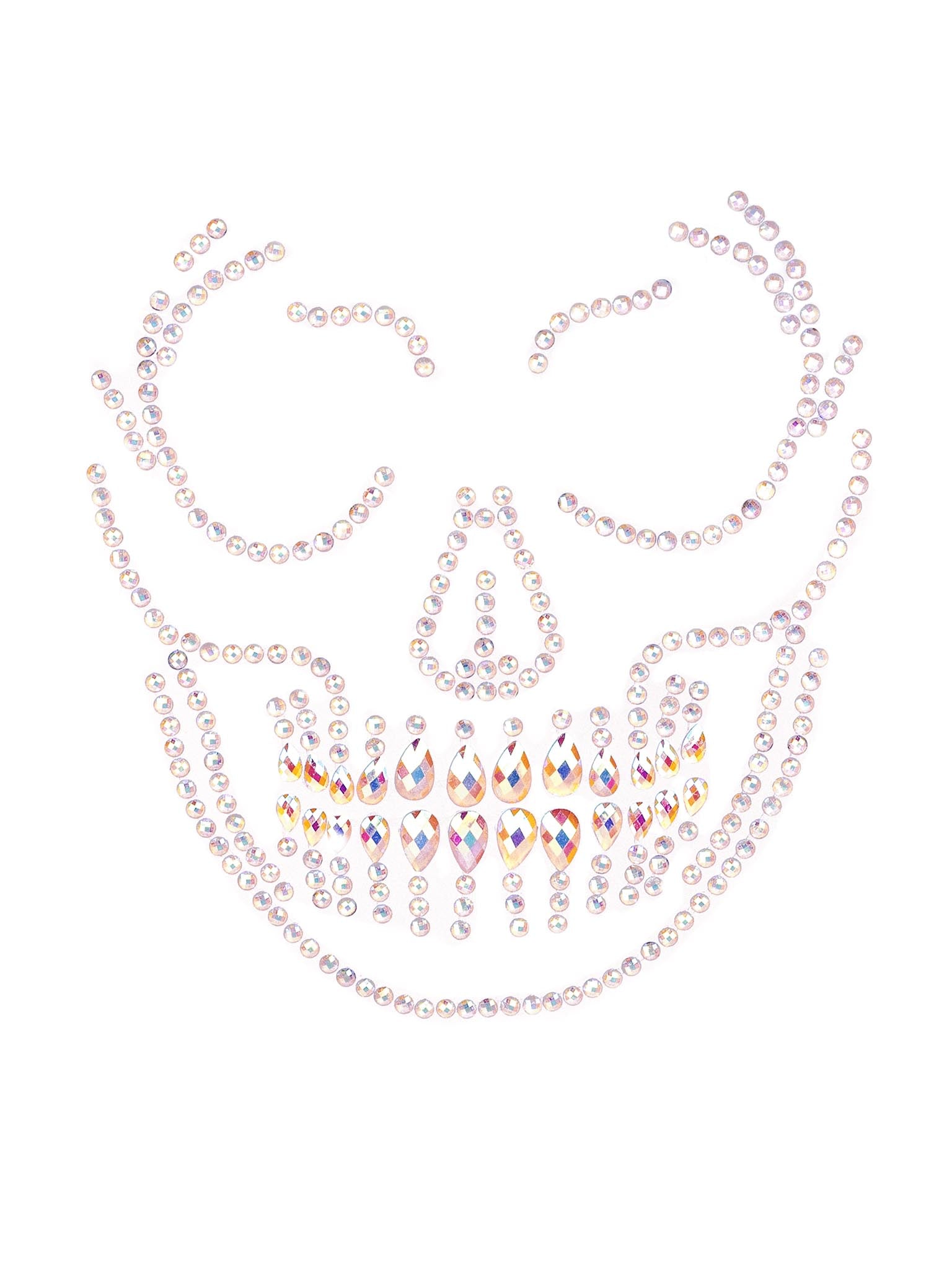 Glow in the dark skull face jewels sticker.