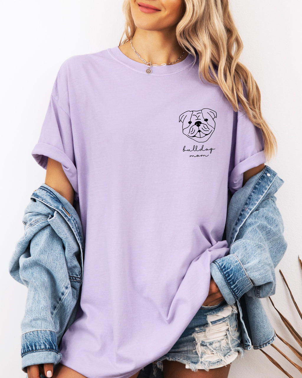 English Bulldog Dog Mom Comfort Colors T Shirt