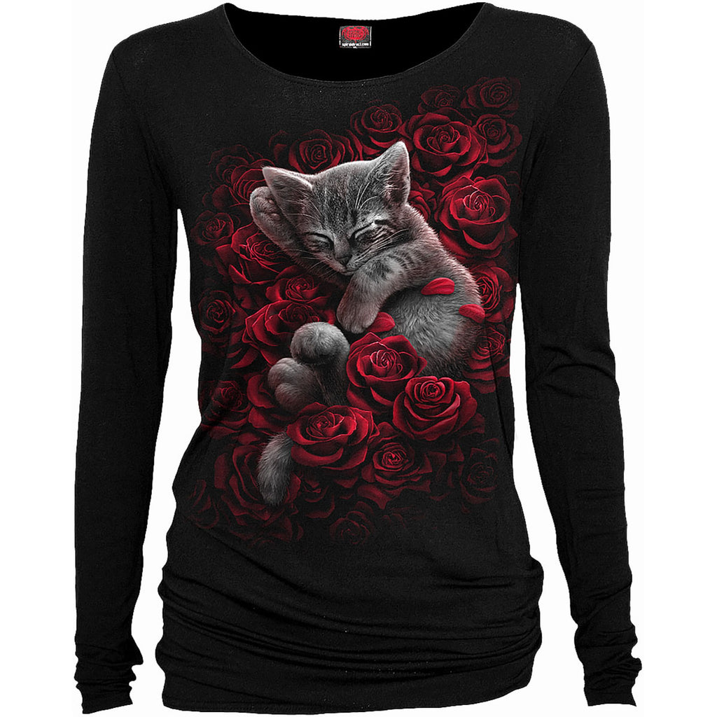 Spiral - BED OF ROSES - Baggy Top Black - M
