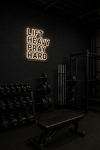 Lift Heavy. Pray Hard. - Neon Light Sign