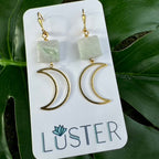 Crescent Moon + Stone Dangles