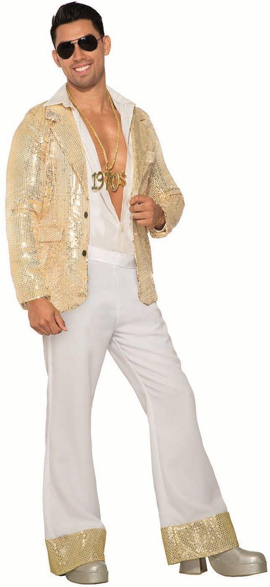 Men's Costume Disco Pants, White, X-Large