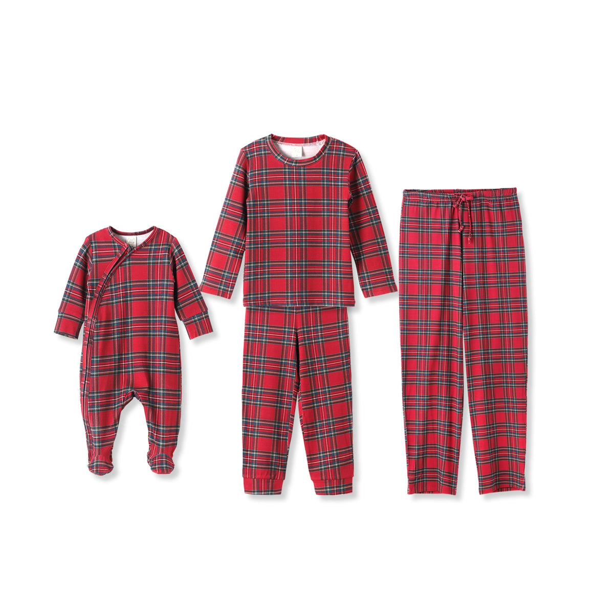 Christmas Tartan Plaid Family Matching Bamboo Pajamas