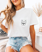 Frenchie Mama French Bulldog Comfort Colors Pocket T Shirt