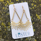 Moon Phase Brass Dangle Earrings