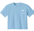 Lift Heavy. Pray Hard. - Baby Blue Women's Crop Tee