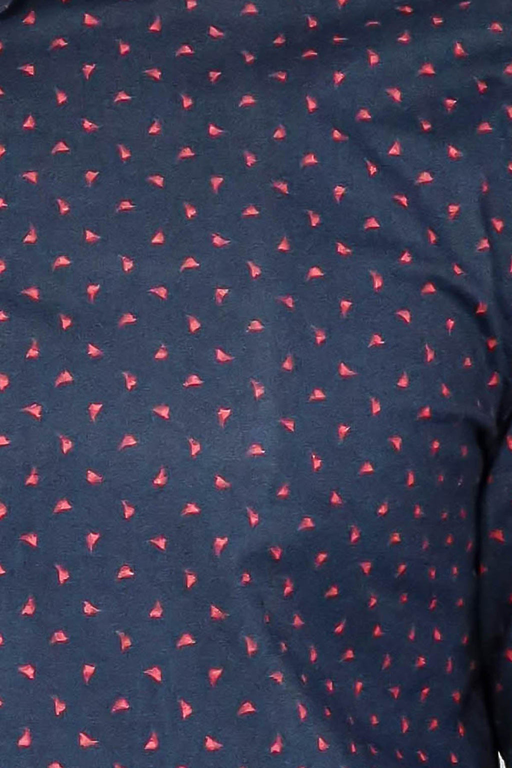 Men’s Navy Shirt with Minimal Red Pattern – Wessi