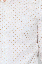 Minimal Golden Print White Men's Shirt - Wessi