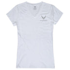 Women's V-Neck Tees, AirForce, White, XL