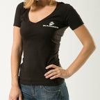 Women's V-Neck Tees, Marines, Black, XL