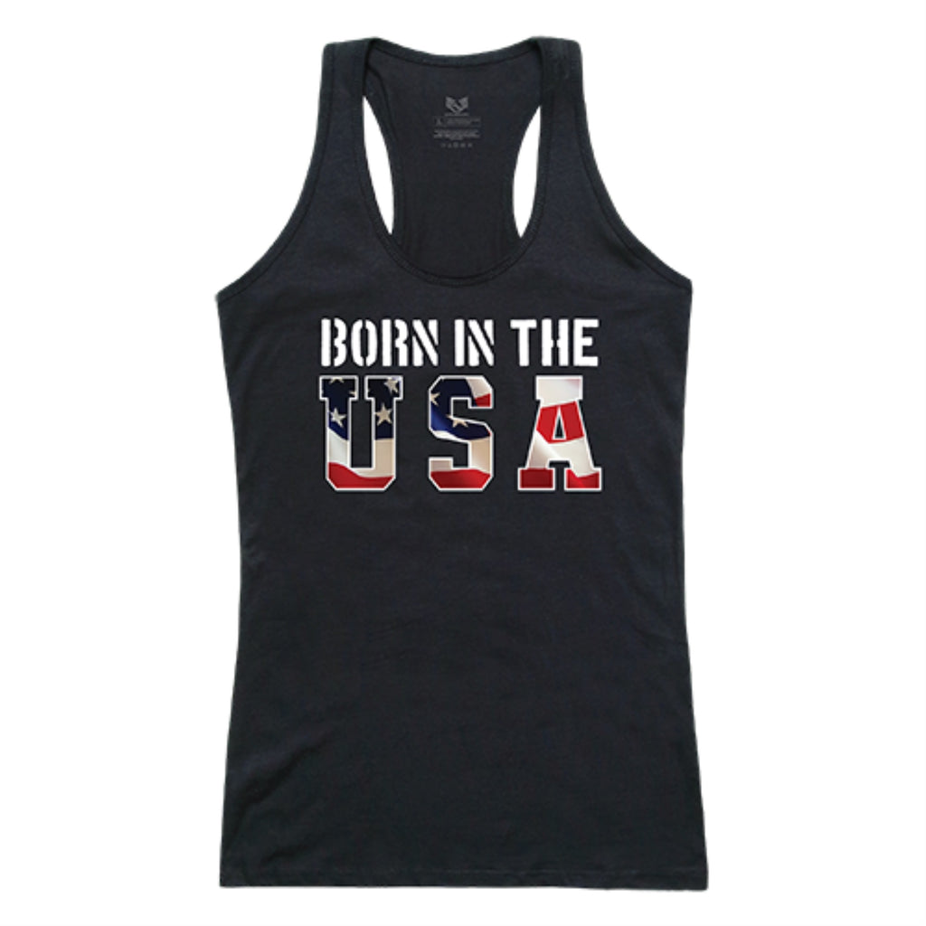 Graphic Tank, Born in the US, Black, M