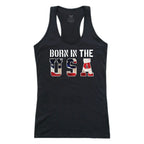 Graphic Tank, Born in the US, Black, L