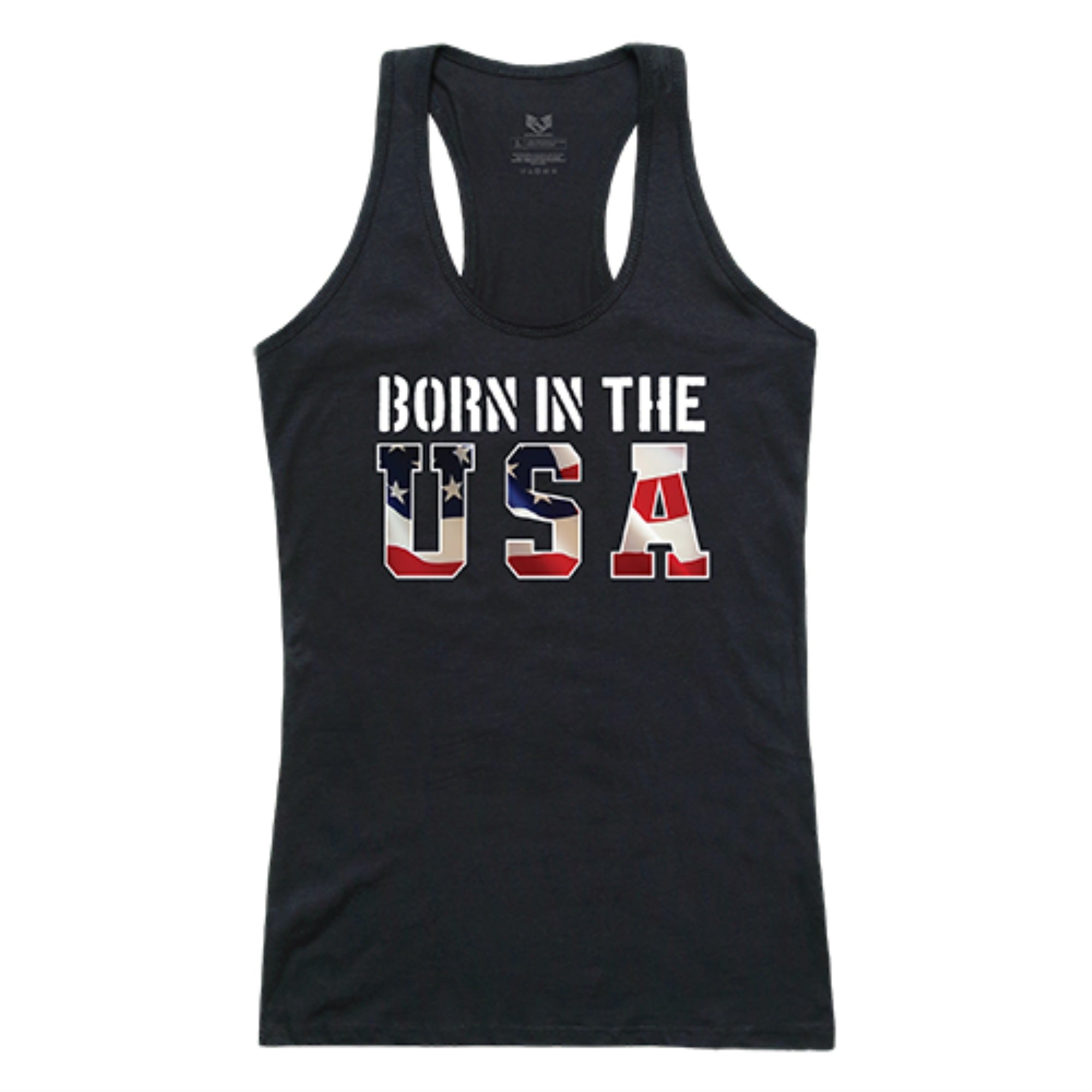 Graphic Tank, Born in the US, Black, XL