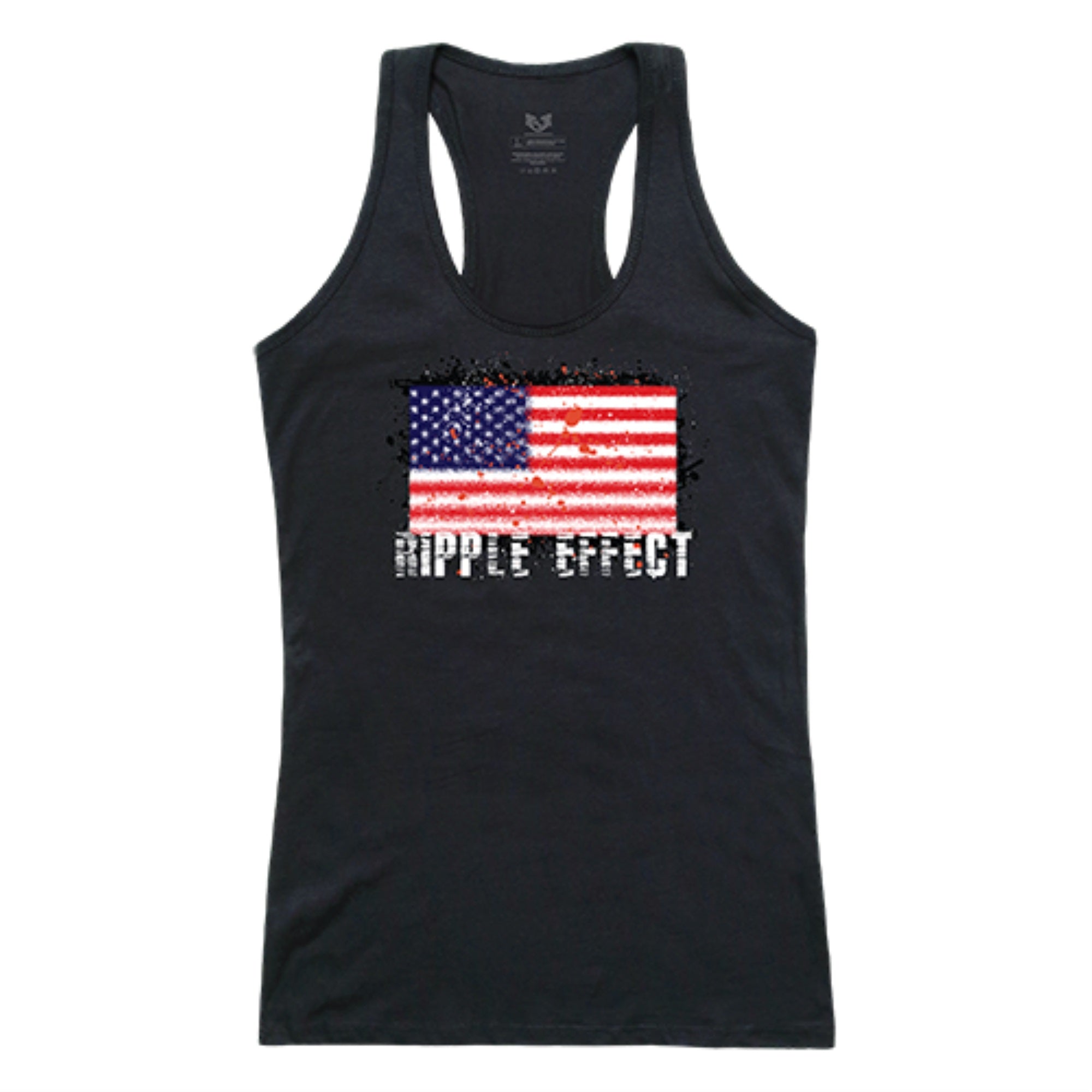 Graphic Tank, Ripple Effect, Black, XL