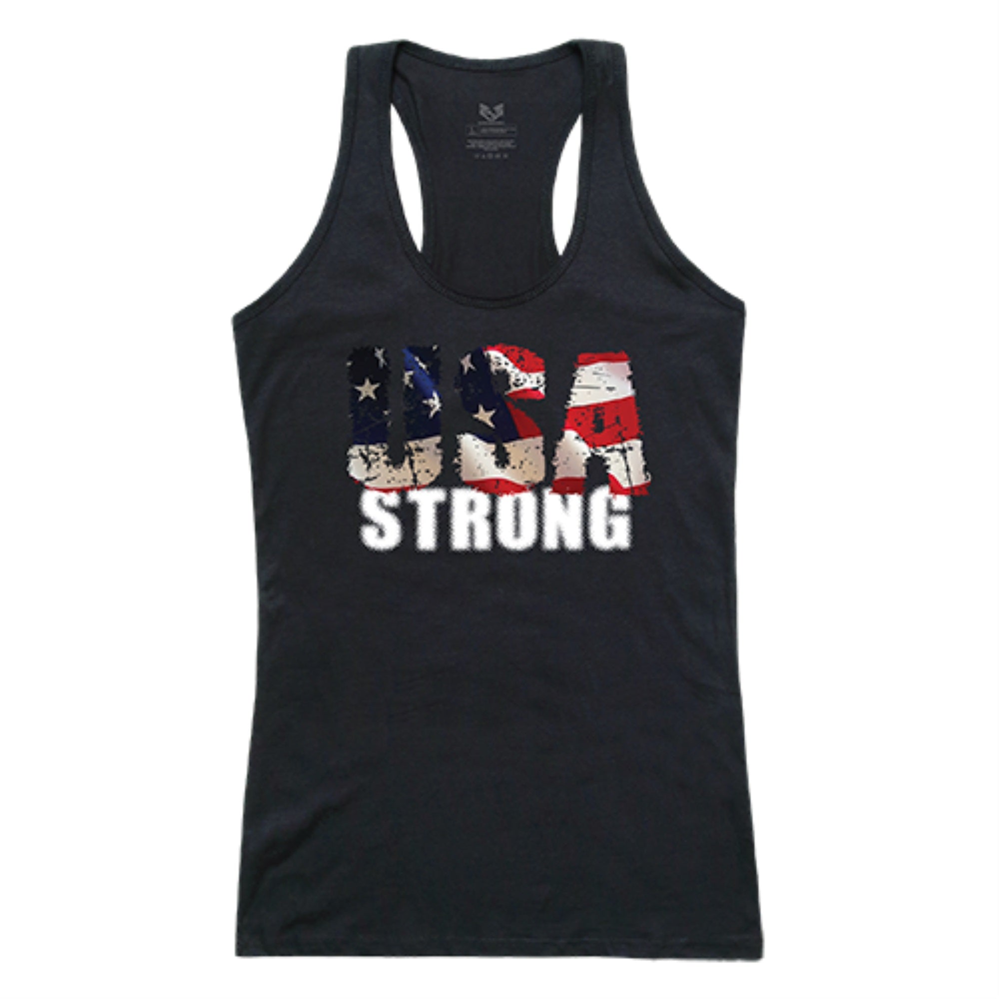 Graphic Tank, USA Strong 1, Black, 2X